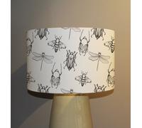 sketch of scarab beetle may bug bee and dragonfly ceiling lamp shade Benjamin Tate Design Natural One Size