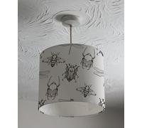sketch of scarab beetle may bug bee and dragonfly ceiling lamp shade Benjamin Tate Design Natural One Size