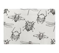 Sketch Of Scarab Beetle, May Bug, Bee And Dragonfly Designer Rug Benjamin Tate Design Natural Large