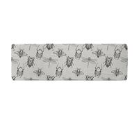Sketch Of Scarab Beetle May Bug Bee And Dragonfly Runner Rug Benjamin Tate Design Natural 67cm x 230cm
