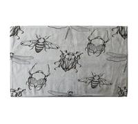 Sketch Of Scarab Beetle May Bug Bee And Dragonfly Stylish KitchenTowel Benjamin Tate Design Black One Size