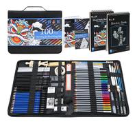 Sketch Pad and Pencil Set H & B 100pack Sketching Pencils Set with Sketch Book Drawing Sets for Adults with Watercolor Pencils, Sketching Pencils for