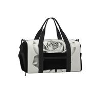 Sketch Rose Art Sports Duffel Bag with Shoe Compartment-Lightweight Gym Weekender for Men Women, Waterproof Travel Tote with Wet Pocket