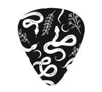 Sketch Simple White Snake Guitar Pick 12 Packs For Acoustic Electric Guitars Bass Or Ukulele With Three Different Thickness