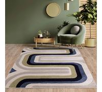 Sketch SK18 Modern Geometric Rug Contemporary Abstract Carved Soft Area Luxury Rug for Living Room Bedroom Rug Contour Blue X-Large 200x290 cm (6'7"x9'6")