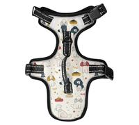 Sketch Style Cute Cartoon Dogs Cream Reflective Dog Vests for Large for Hounds Hiking Accessories Animal Vest for Dogs Chaleco para perro