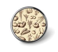 Sketch Style Vegetables Brooch Pins Lapel Pins for Men Women Badge Button Cover Decorative Jewelry Charms for Hats Bags Backpacks Suits Shirts Scarves Clothing Accessories Banquet Wedding Gift