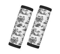 Sketch Tropical Landscape Print Luggage Handle Wraps for Suitcase, Soft Travel Luggage Handle Cover Tags Identifiers for Suitcases