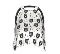 Sketch Wolf Head Moon Print Baby Car Seat Covers, Breathable Nursing Cover Breastfeeding Cover, Stroller Covers, Multi-use Infant Carseat Canopy, Baby Boys Girls Newborn Essentials