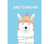 Sketchbook: A Cute llama Kawaii Sketchbook for Kids: 100 Pages of 8.5" x 11" Large Blank Paper for Drawing, Doodling Painting or Sketching (Xmas Gift)
