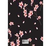 sketchbook: Cherry blossom on black cover (8.5 x 11) inches 110 pages, Blank Unlined Paper for Sketching, Drawing , Whiting , Journaling & Doodling: Volume 5 (Cherry blossom on black sketchbook)