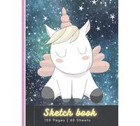 Sketchbook: Cute BABY Unicorn with Star Glitter Effect, Large Blank Sketchbook For Girls- 120 Pages / 8.5" x 11", For Drawing, Sketching & Crayon Coloring (Kids Drawing Books): 120 Pages, 60 Sheets