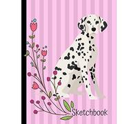 Sketchbook: Dalmatian Dog Pink Sketch Book 8.5 x 11 Blank Paper 100 Pages Notebook For Drawing Art Journal