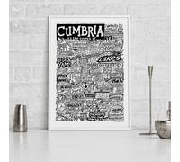 Sketchbook Design Cumbria Landmarks - A4 Print - White Frame