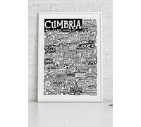Sketchbook Design Cumbria Landmarks Illustration Framed Wall Art Print - White A3 Frame Sketchbook Design White