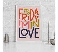 Sketchbook Design It's Friday I'm In Love - A4 Print - White Frame