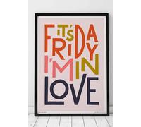 Sketchbook Design It's Friday I'm In Love - Black A3 Frame in White Sketchbook Design White