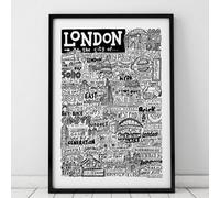 Sketchbook Design London Landmarks - A3 Print - Black Frame