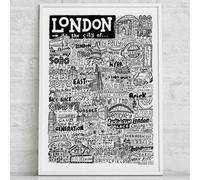 Sketchbook Design London Landmarks - A3 Print - White Frame