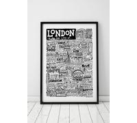 Sketchbook Design London Landmarks A4 Print - Black Frame Sketchbook Design Multicolor