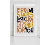 Sketchbook Design Look at the Stars A3 Print - White Frame Sketchbook Design Multicolor