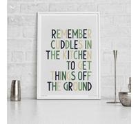 Sketchbook Design Remember Cuddles In The Kitchen - A4 Print - White Frame