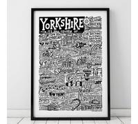 Sketchbook Design Yorkshire Landmarks - A4 Print - Black Frame