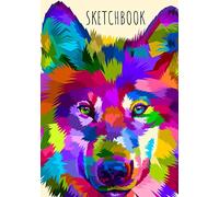 Sketchbook: Drawing book Wolf Husky Dog Puppy large size for drawing, sketch, painting, watercolor, creation: 100 pages. Notebook and sketchbook for ... ideal for colored pencil, markers, paint.