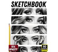 Sketchbook for Artists: Portrait Eyes Practice Pad: A grayscale reference sketchbook with lightly visible female eyes for tracing and drawing. Perfect ... shapes, proportions, and shading techniques.