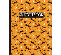 Sketchbook: Halloween Witch Cats, Pumpkins & Crescent Moons Pattern: Festive Spooky Drawing Book for Kids, Teens & Creative Artists