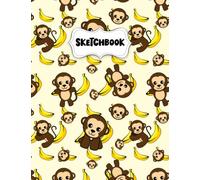 Sketchbook: Monkey and Bananas Sketch Book for Drawing: Blank Sketch Pad for Drawing for Kids: Sketchpad for Drawing for Kids, Bleed Proof Art Sketch Book 8.5 x 11