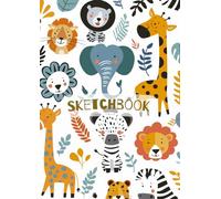 Sketchbook - Safari Animals: Drawing Book for Kids, Large A4 Blank Paper Journal for Drawing, Doodling & Writing, 8.3 x 11.7 inches, 107 Pages