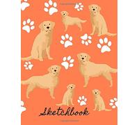 Sketchbook: Sketch Book 8.5 x 11 Blank Paper 100 Pages Notebook For Drawing Art Journal Golden Retriever Dog Coral Cover