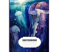 Sketchbook: Watercolor Jellyfish Blank Sketch Book for Kids, Adults, Artist Notebook/Journal for Drawing, Writing, Sketching or Doodling, Blank Paper, 120 Blank Pages, 8.5x11 (Blank Drawing Book)