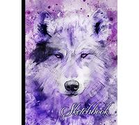 Sketchbook: Wolf Themed Personalized Artist Book | Soft Cover Blank Sketch Pad Tablet | 8.5” x 11”, 108 pages | Gifts for Kids Girls Boys Teens Adults | for Drawing Painting Charcoal Ink