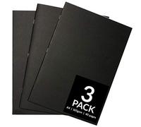 Sketchbooks - Soft Cover Starter Sketch Book and White 165 GSM Cartridge Paper Sketch Pad with Sizes A3 and A4 for Mixed Media Use (Pack of 3 - A4, Black)