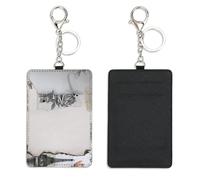 Sketched Female Profile Access Card Holder with Key Chain Bus Pass Holder for Women Men with 2 Card Slots Slim Wallet for Nurse Teacher Student Meal Bank Credit Cards Daily Use Nurse Essentials