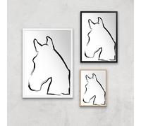 Sketched Horse Giclée Art Print - A3 - Black Frame