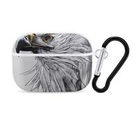 Sketching an Eagle AirPod Pro Case, Anti Scratch Hard PC Cover with Keychain, AirPod Pro 2nd/1st Case Accessories for Women Men, White-Style