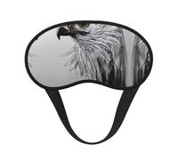 Sketching an Eagle Black Border Satin Sleep Mask for Light Blocking Comfort