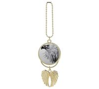 Sketching an Eagle Car Hanging Pendant, Zinc Alloy Rearview Mirror Charms - Relieve Visual Fatigue, Vintage Keychain Pendant, Lucky Car Interior Hanging Decoration, Golden-Style