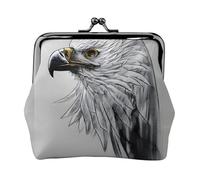 Sketching an Eagle Coin Purse.Double Sided Coin Purse for Women, Small PU Leather Card Holder