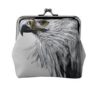 Sketching an Eagle Leather Coin Purse for Women-Small Kiss Lock Wallet, Mini Card Holder for Keys Lipstick, Cute Change Purse for Travel