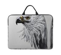 Sketching an Eagle Patterned Laptop Sleeve (16.5x12.2 inches), Anti-Collision Protective Shell, Portable Handheld Design