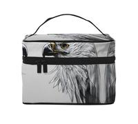 Sketching an eagle Portable Travel Makeup Bag (9x6.5x6.2 Inch), Large Capacity Makeup Bag for Women, Large Makeup Bag Storage Bag for Girls