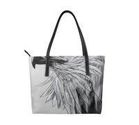 Sketching an eagle Prints Handbag. Women's printed handbag, large faux leather shoulder bag.