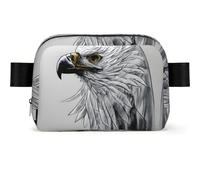 Sketching an Eagle Square Fashion Waist Pack for Men Women, Water-Resistant Cross Body Chest Bag for Travel Running