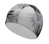 Sketching an Eagle Swim Cap for Adult, Elastic Fabric Swimming Cap, Comfortable Bathing Cap for Long & Short Hair