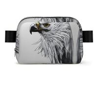 Sketching an Eagle Waterproof Waist Bag for Men Women-Adjustable Bum Bag for Travel, Lightweight Crossbody Chest Bag for Running Gym