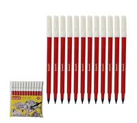 Sketching Felt Tip Pens, RED, LUX1231 Single Colour Pens, Medium Tip, Pack of 12, Perfect For Draw Write Sketch Mark Everyday Use, iVAIDEX Black Ball Pen